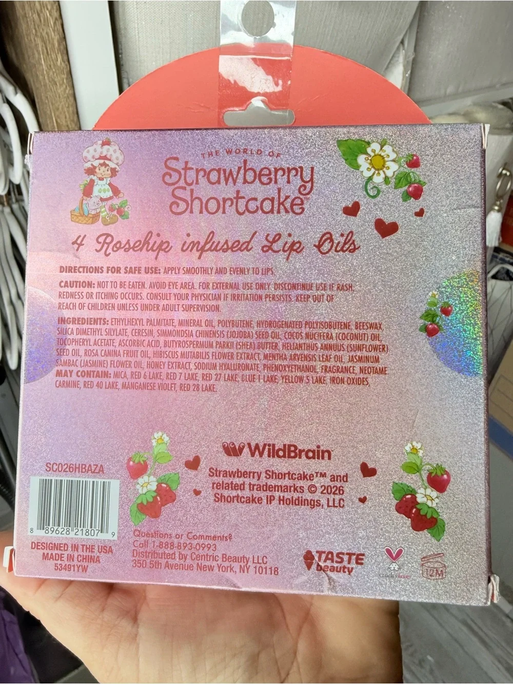 Nwt strawberry shortcake rosehip lip oil set 4 pack